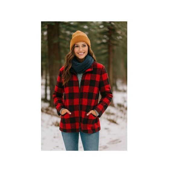 Vintage Laundry size Large Buffalo plaid coat. - Picture 1 of 6